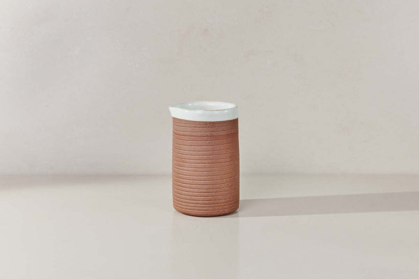 Mali Ribbed Jug - White - Stable Home Garden