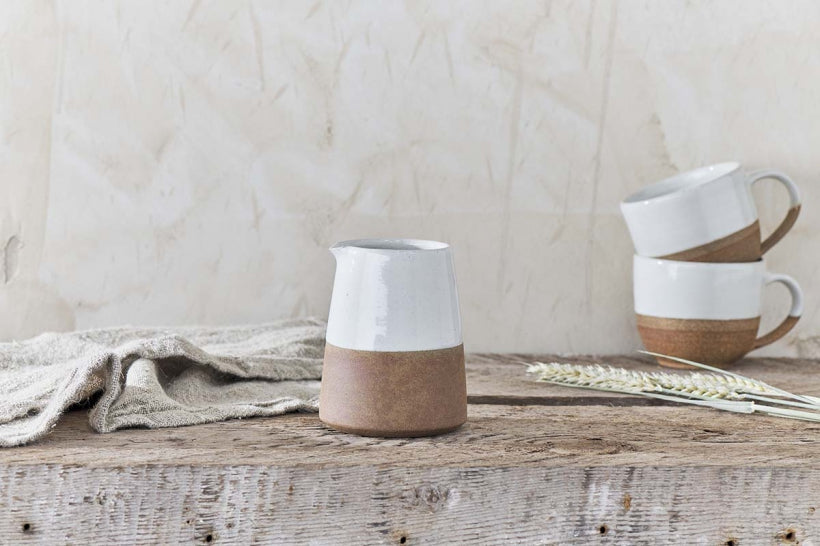Mali Slanting Jug - White - Stable Home Garden