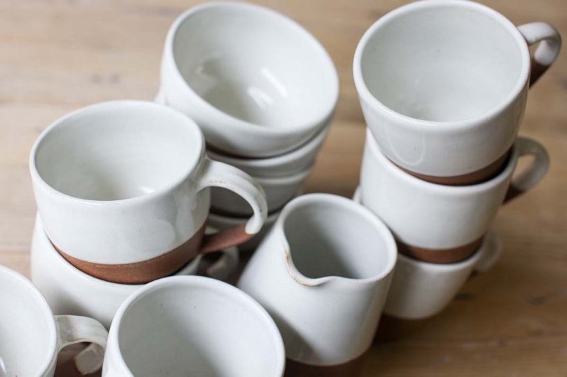 Mali Slanting Jug - White - Stable Home Garden