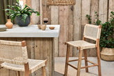 Madrisana Acacia & Rattan Bar Stool - Stable Home Garden
