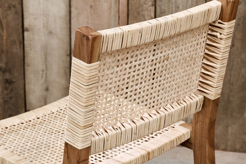 Madrisana Acacia & Rattan Bar Stool - Stable Home Garden