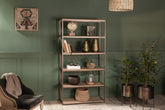 Marjori Mango Wood And Iron Standing Shelves - Wide - Stable Home Garden