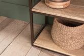 Marjori Mango Wood And Iron Standing Shelves - Wide - Stable Home Garden