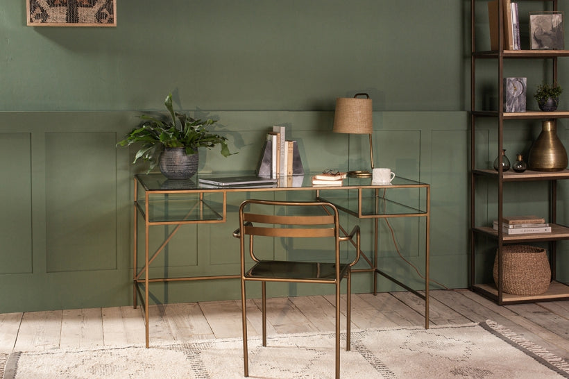 Nakuru Iron & Glass Desk - Stable Home Garden