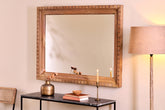 Nalda Reclaimed Wood Carved Mirror - Large - Stable Home Garden