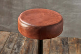 Narwana Leather Round Stool - Chocolate Brown - Stable Home Garden