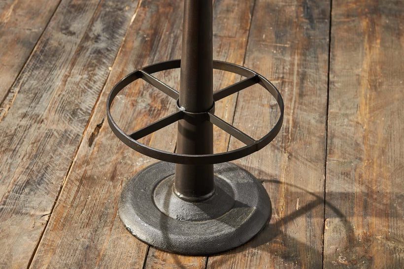 Narwana Leather Round Stool - Chocolate Brown - Stable Home Garden