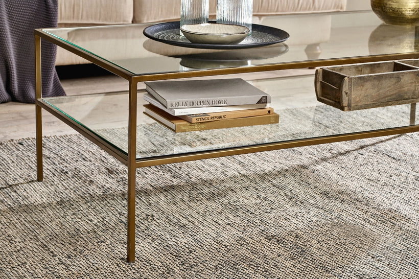 Nakuru Iron & Glass Coffee Table - Stable Home Garden