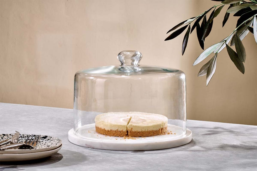 Ovah Marble Cake Dome - White - Stable Home Garden