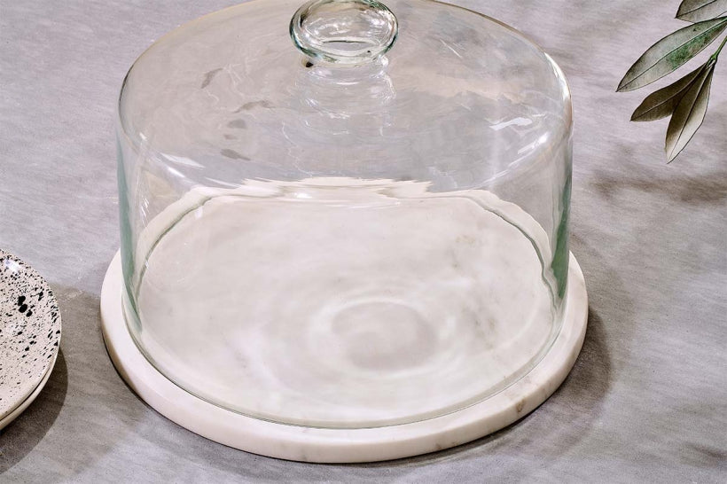 Ovah Marble Cake Dome - White - Stable Home Garden
