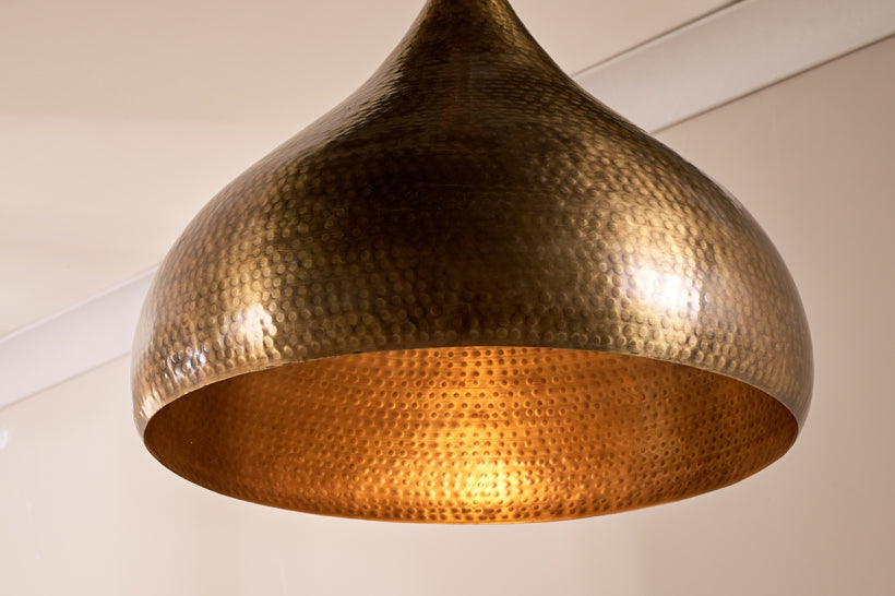 Quinn Statement Hammered Metal Pendant - Large - Stable Home Garden
