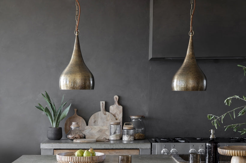 Quinn Hammered Metal Pendant - Small - Stable Home Garden