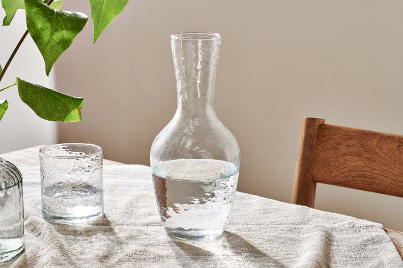 Yala Hammered Jug - Clear Glass - Stable Home Garden