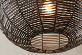 Noko Black Wicker Round Pendant - Stable Home Garden