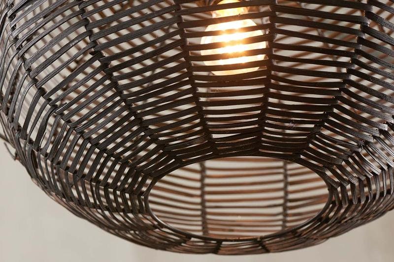 Noko Black Wicker Round Pendant - Stable Home Garden