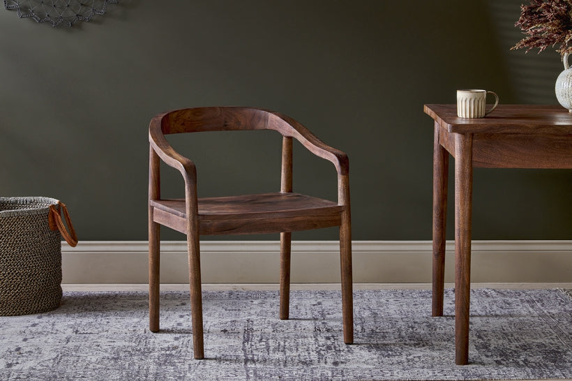 Anbu Acacia Dining Chair - Washed Walnut - Stable Home Garden