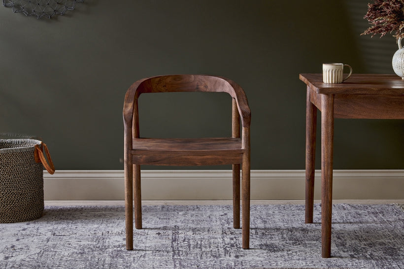 Anbu Acacia Dining Chair - Washed Walnut