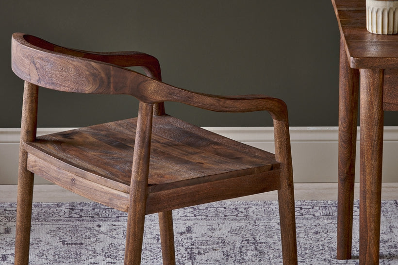 Anbu Acacia Dining Chair - Washed Walnut