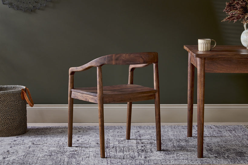 Anbu Acacia Dining Chair - Washed Walnut