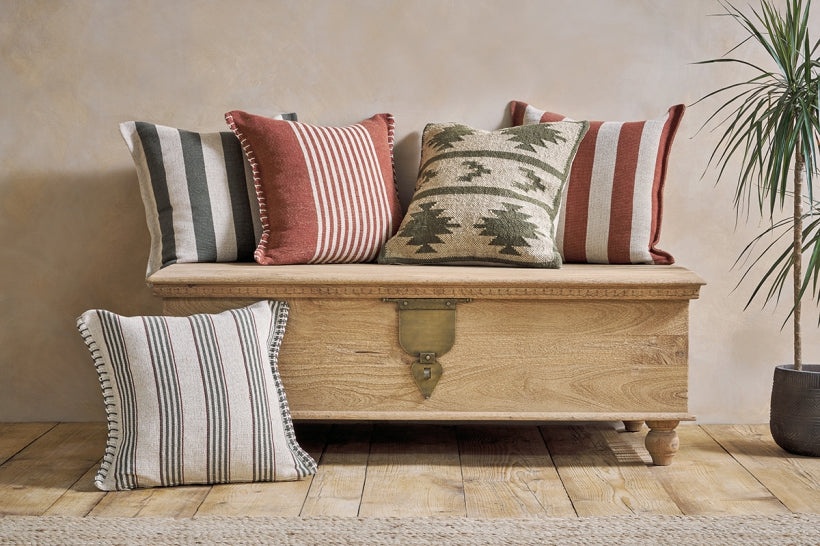 Bhumi Wool &amp; Jute Cushion Cover - Moss Green - Stable Home Garden