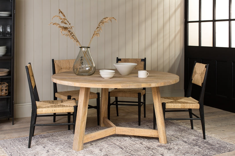 Indali Mango Wood Round Dining Table - Large - Stable Home Garden