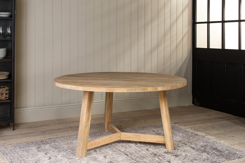 Indali Mango Wood Round Dining Table - Large