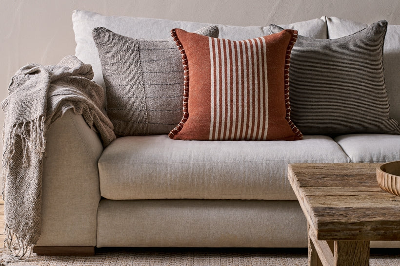 Kuma Jute & Cotton Cushion Cover- Rust - Stable Home Garden