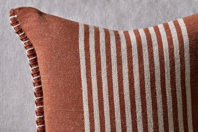 Kuma Jute & Cotton Cushion Cover- Rust - Stable Home Garden