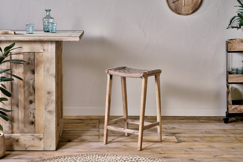 Vinay Woven Counter Stool - Natural - Stable Home Garden