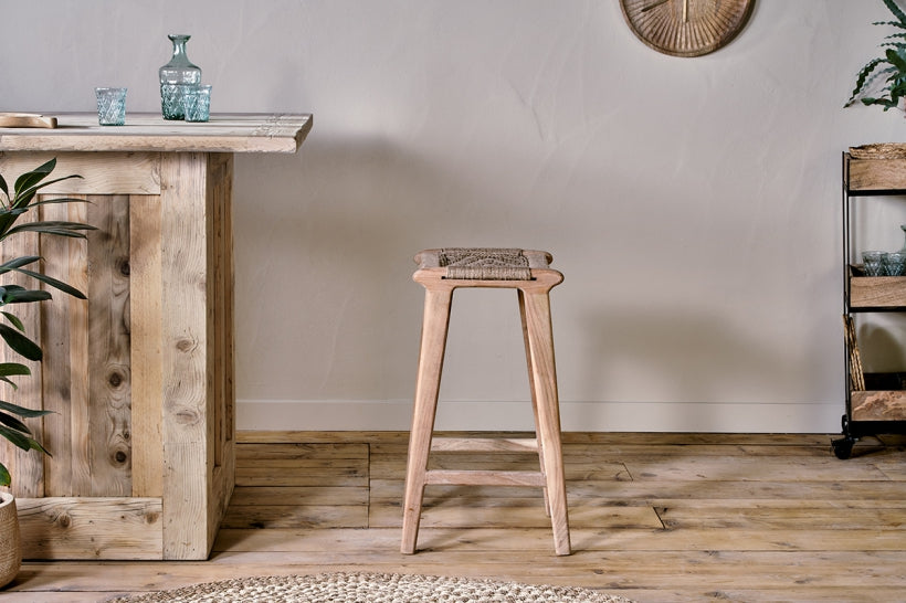 Vinay Woven Counter Stool - Natural - Stable Home Garden