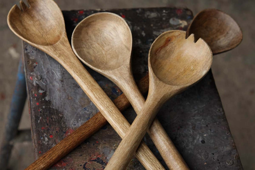 Salad Servers - Mango Wood (Set of 2) - Stable Home Garden