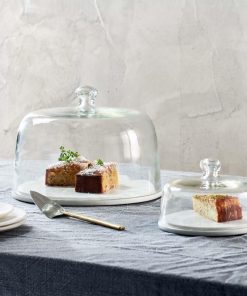 Duru Marble Cake Dome Marble &amp; Glass