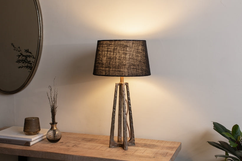 Argoal Hammered Metal Table Lamp - Brass