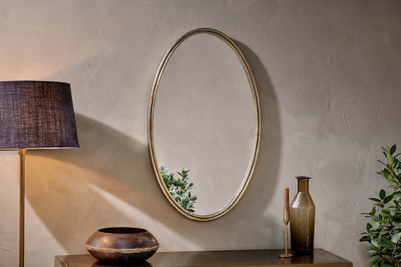 Almora Oval Mirror - Antique Brass - Stable Home Garden