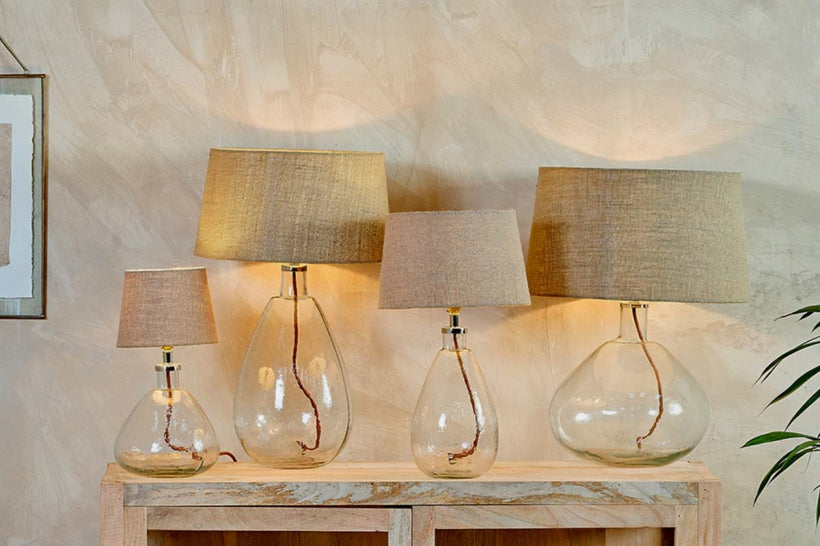 Baba Clear Glass Lamp - Large Wide - Stable Home Garden