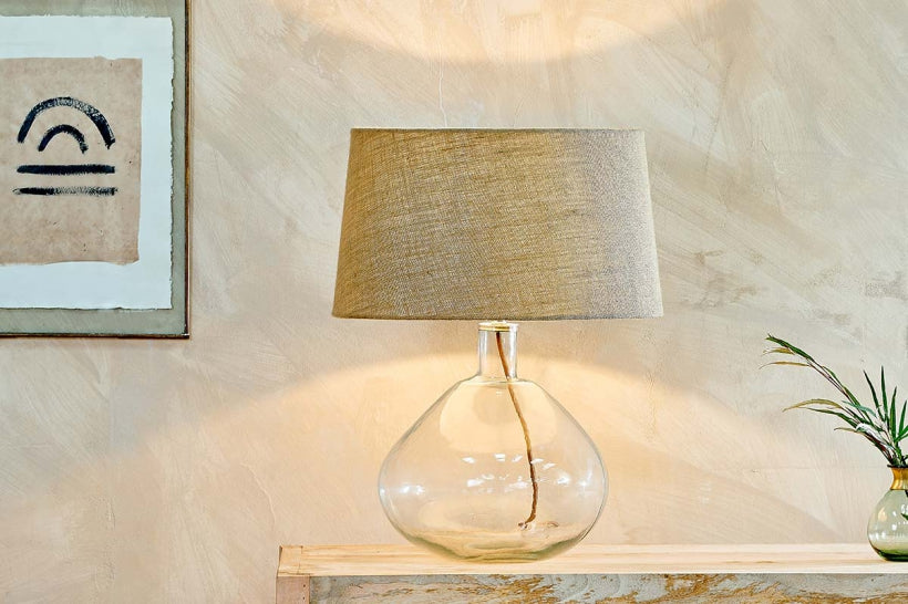Baba Clear Glass Lamp - Large Wide - Stable Home Garden