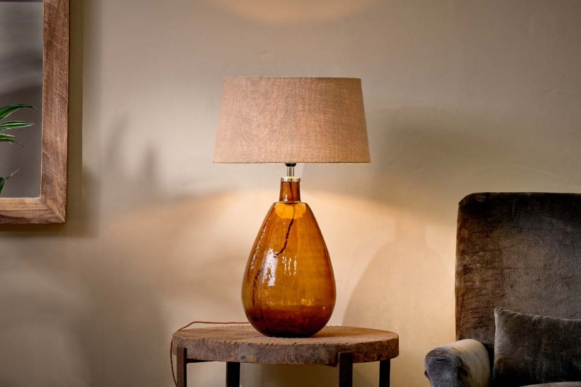 Baba Glass Lamp - Burnt Amber - Large Tall - Stable Home Garden