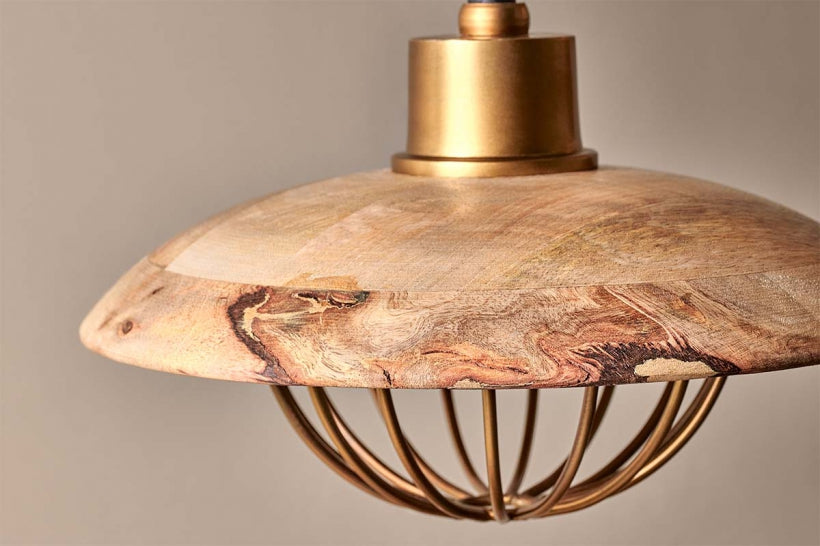 Chakai Wood & Metal Pendant - Small - Stable Home Garden