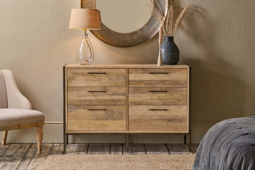 Dasai Mango Wood Chest of Drawers - Stable Home Garden