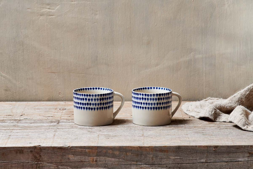 Indigo Drop Mug - Small - Set of 2 - Stable Home Garden