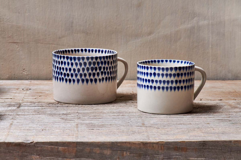 Indigo Drop Mug - Small - Set of 2