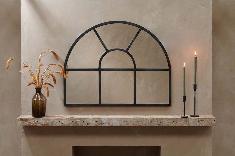 Imoma Iron Overmantle Arch Mirror