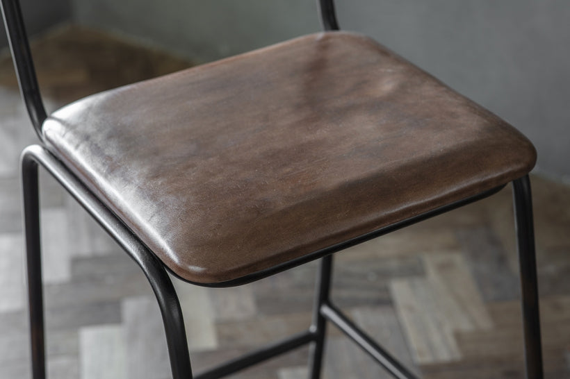 Iswa Leather &amp; Cane Counter Chair