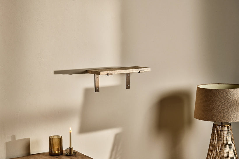 Japhali Mango Wood And Iron Shelf - Short - Stable Home Garden