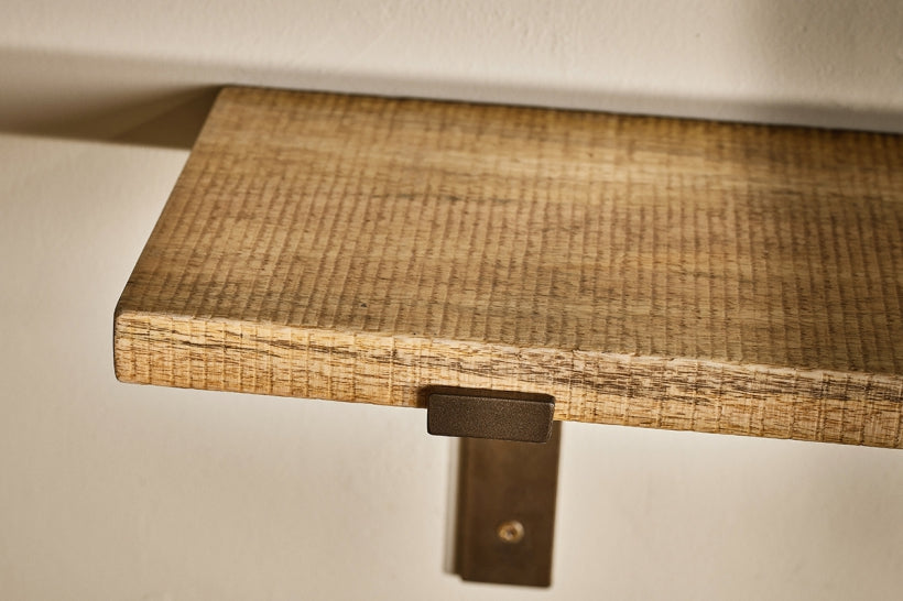 Japhali Mango Wood And Iron Shelf - Short - Stable Home Garden