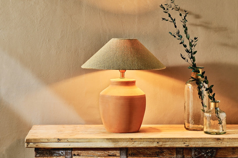 Khar Terracotta Table Lamp - Small - Stable Home Garden