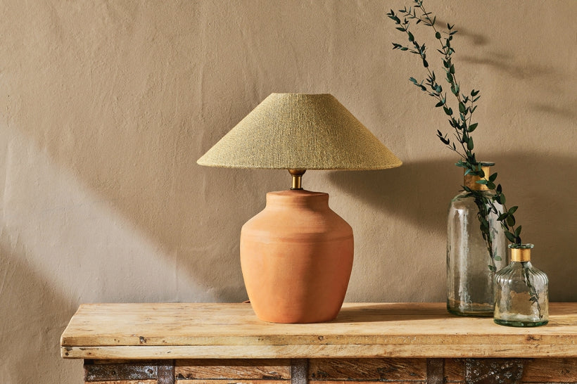 Khar Terracotta Table Lamp - Small - Stable Home Garden