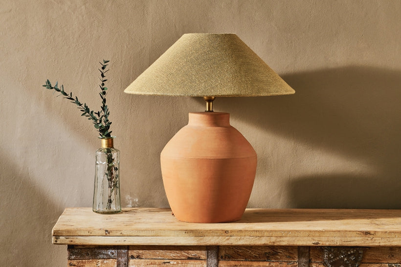 Khar Terracotta Table Lamp - Large - Stable Home Garden