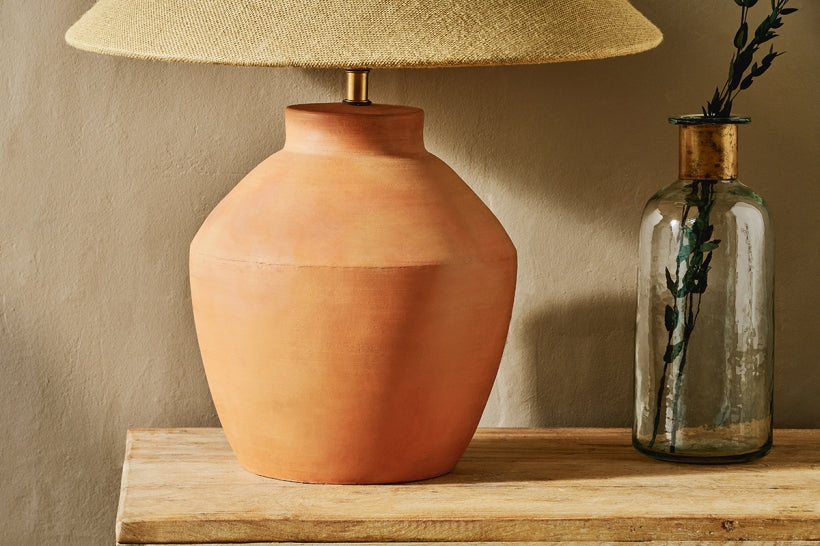 Khar Terracotta Table Lamp - Large