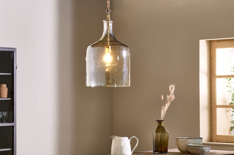Kalsi Recycled Glass Pendant Light - Lustre - Large - Stable Home Garden